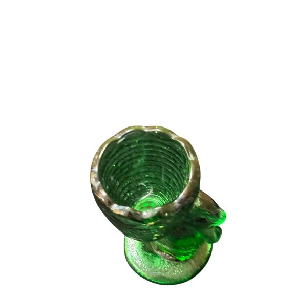 Vintage Fenton Green Glass Bunny  Egg Cup Toothpick Holder - Picture 2 of 5
